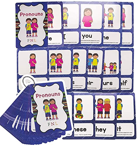 HONTOUSIP Personalpronomen Englische Grammatik-Lernkarten, Taschenwortkarten, perfekt für Pre-K/Lehrer/Autismus-Therapeuten von HONTOUSIP