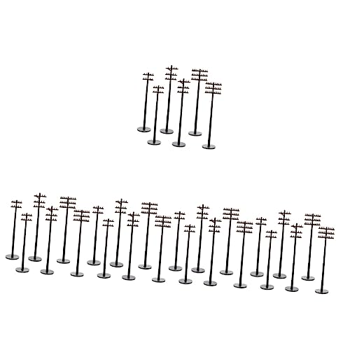 30 Stück Mikro Landschafts Telefonmast Das Schwarze Telefon Sandtisch Szene Zubehör Zug Layout Masten Modelle Zubehör Für Modelleisenbahnen Mini Gartenbedarf Telegrafenmast HOODANCOS von HOODANCOS