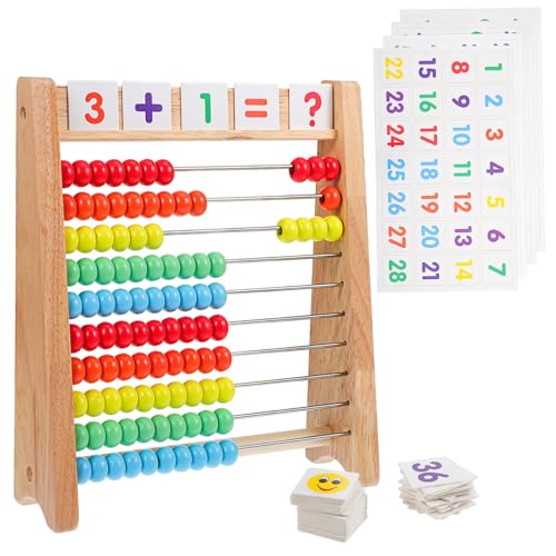 HOODANCOS Holz Abacus Kinder Mathematik Spielzeug Zählen Perlen Lernspielzeug mit Zahlenkarten für Vorschule und Kleinkinder HOODANCOS Holz Abacus Kinder Mathematik Spielzeug Zählen Perlen Lernspielzeug mit Zahlenkarten für Vorschule und Kleinkinder von HOODANCOS