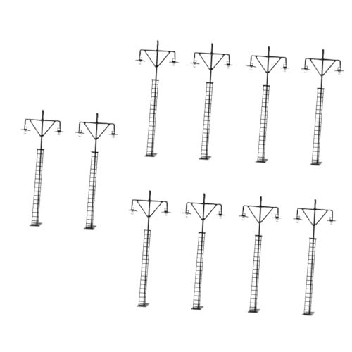 HOODANCOS 10 STK Modell Gartenleuchte Eisenbahnlampenmodell Zug Scale Zug zubehör Modellbau-Lampen Modellbau-Zubehör Eisenbahn leichte Stütze simulierte Lichtmodelle Edelstahl Plus abs von HOODANCOS
