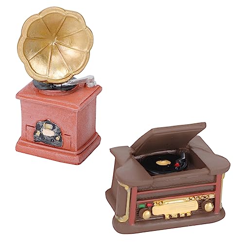 HOODANCOS 10 STK Vintage-Ornamente hühner Spielzeug Dekoration Weihnachten weihnatsdeko weinachtendecor Mini-Hausphonograph Mini-Szenenmodell Radio kleines Modell Landschaftsschmuck Harz von HOODANCOS