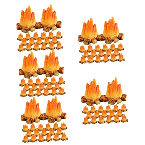 HOODANCOS 100 STK Feuerschmuck Mini Campingzubehör Puppenhaus-kaminflamme Künstliches Landschaftsfeuer 3D-Lagerfeuer-Requisite Tu So, Als Würdest Du Lagerfeuer Spielen Camping-dekor Harz von HOODANCOS