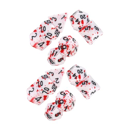 HOODANCOS 14 Teiliges Polyedrisches Würfelset Partywürfel Kleine Dekoration Hey Würfelstapel Blutige Würfel Halloween Kinderwürfel Für Blutwürfel Festival Mini Sagen Tragbare HOODANCOS 14 Teiliges Polyedrisches Würfelset Partywürfel Kleine Dekoration Hey Würfelstapel Blutige Würfel Halloween Kinderwürfel Für Blutwürfel Festival Mini Sagen Tragbare von HOODANCOS
