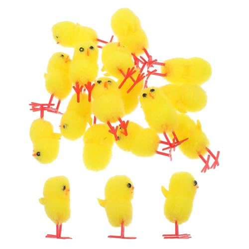 HOODANCOS 18Pcs Ostern Flauschiger Küken 1 Zoll Mini Gefülltes Hühnchen Kleiner Hühnerfarm Chick Chick Plüsch Ornamente Stofftier Prop Aster Eierfüllende Dekoration von HOODANCOS