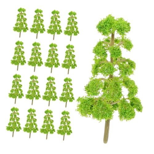 HOODANCOS 20 Stück Mikrolandschaftsgrüner Kunstbaum Modellzug Landschaft Modellbäume für Züge Mini-Bäume-Modell Puppenhausbaum Miniaturbäume für Diorama Kiefernbaum- Plastik Light Green von HOODANCOS