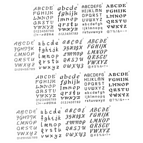 HOODANCOS 24 Blatt Malvorlage Buchstaben Schablonen Zahlen Wanddekoration Zahlen Schablonen Zahlen Symbol Schablonen Schablonen Zum Malen Alphabet Schablone Große Buchstaben von HOODANCOS