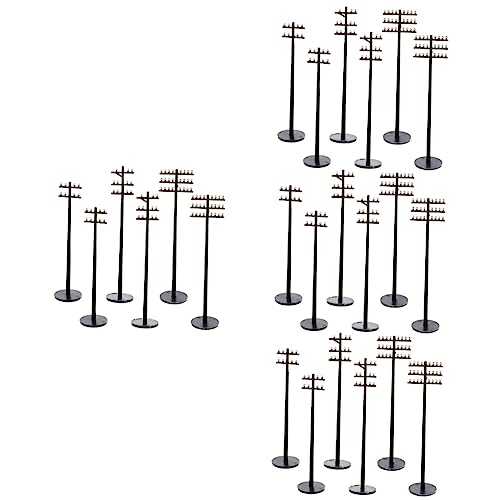 HOODANCOS 24 Stück Mikro Landschafts Telefonmast Miniatur Telegrafenmasten Telefonspielzeug Telegrafenmast Modell Mini Park Dekorationen Mini Dekor Sandtisch Mikro Landschaftsmodell von HOODANCOS