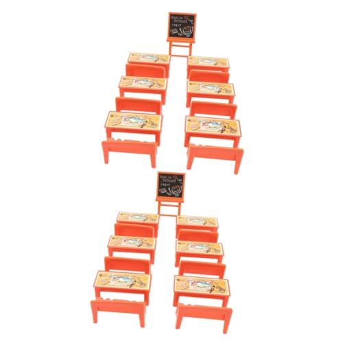 HOODANCOS 26 Stück Gelbe Tische Und Stühle Mini Möbelzubehör Szene Mini Klassenzimmer Puppenhaus Mini Klassenzimmer Set Mini Klassenzimmer Spielset Schulspielset Puppenhaus Tafel von HOODANCOS