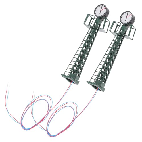HOODANCOS 2St Zuggitterlichtmodell Getriebeteile leuchtendes Zubehör Lampentischmodell Mini-Modell Diorama Zubehör Modellbau Licht Eisenbahnlampe Straßenlaternen im O-Maßstab Abs Green von HOODANCOS
