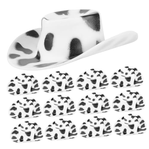 HOODANCOS 30 Stück Teiliges Mini Cowboyhut mit Kuhmuster Leichte Mini Western Hüte für Partydekoration Puppenzubehör und Kuchenverzierung Stabile Kunststoffhüte für Basteln und DIY für HOODANCOS 30 Stück Teiliges Mini Cowboyhut mit Kuhmuster Leichte Mini Western Hüte für Partydekoration Puppenzubehör und Kuchenverzierung Stabile Kunststoffhüte für Basteln und DIY für von HOODANCOS