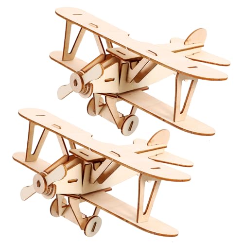 HOODANCOS 3D-Holzpuzzle 2-Teiliges Balsaholz-Flugzeugbausatz Flugzeug- Und Hubschrauber-Holzhandwerk Montagebau Modellbausätze Flugzeugmodellpuzzle Für Kinder Und Erwachsene von HOODANCOS