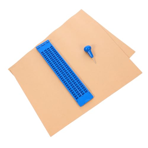 HOODANCOS 4 Sätze Braille-tafel Blindenschrifttafel Für Blinde Braille-Stift Blindenschrift-schiefertafel-Set Anfänger Blindenschriftpapier Braille-schreibtafel Und Stylus-Set Plastik von HOODANCOS