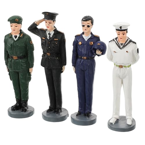 HOODANCOS 4 Stück Mini-Soldaten Spielzeugsoldaten Modell Soldatenfiguren Modell Desktop-Dekoration von HOODANCOS