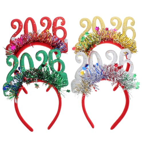 HOODANCOS 4 Stück Teiliges Glitzer Haarband Weiche Stirnbänder für Damen und Mädchen Festliche Kopfbedeckung Neujahr Party Komfortabel in Rot Grün Gold Silber für Feiertagsfeiern und HOODANCOS 4 Stück Teiliges Glitzer Haarband Weiche Stirnbänder für Damen und Mädchen Festliche Kopfbedeckung Neujahr Party Komfortabel in Rot Grün Gold Silber für Feiertagsfeiern und von HOODANCOS