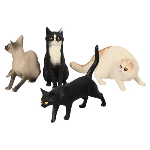 HOODANCOS 4 Stück Teiliges Realistisches Katzenmodell aus Langlebigem Kunststoff Lebensecht Gestaltet mit Lebhaften Farben und Natürlichen Posen als Gartendeko und Pädagogisches HOODANCOS 4 Stück Teiliges Realistisches Katzenmodell aus Langlebigem Kunststoff Lebensecht Gestaltet mit Lebhaften Farben und Natürlichen Posen als Gartendeko und Pädagogisches von HOODANCOS
