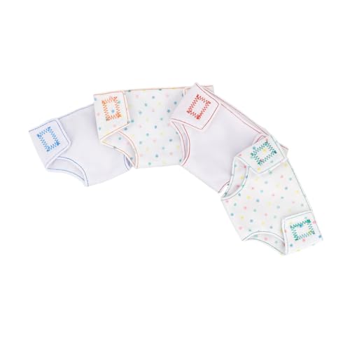HOODANCOS 4 Stück Teiliges Waschbarer Stoffwindeln für Babypuppen Verstellbare Puppenwindeln mit Niedlichen Drucken Wiederverwendbare Puppenunterwäsche für Kleine Mädchen zum Anziehen HOODANCOS 4 Stück Teiliges Waschbarer Stoffwindeln für Babypuppen Verstellbare Puppenwindeln mit Niedlichen Drucken Wiederverwendbare Puppenunterwäsche für Kleine Mädchen zum Anziehen von HOODANCOS