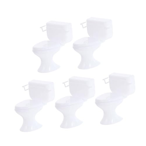 HOODANCOS 5 Stück Miniatur Puppenhaus Toilette Teiliges Weiß Realistische Badezimmermöbel Langlebiges DIY Puppenzubehör Kleines Gewicht als und Dekoration für Kinderzimmer HOODANCOS 5 Stück Miniatur Puppenhaus Toilette Teiliges Weiß Realistische Badezimmermöbel Langlebiges DIY Puppenzubehör Kleines Gewicht als und Dekoration für Kinderzimmer von HOODANCOS