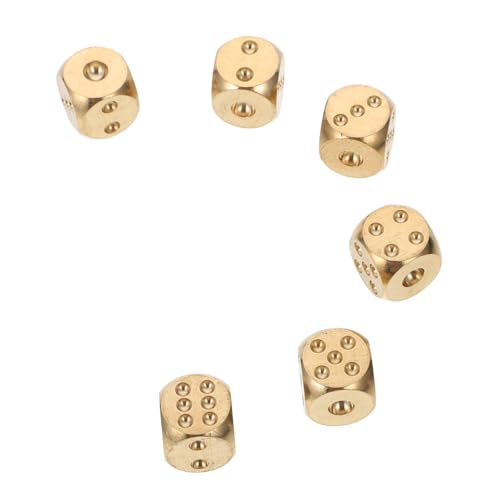HOODANCOS 6 Stück Messing Würfel Spiel Requisiten Solide Metallwürfel Kleine Spielfiguren für Bar Restaurant Tischspiele HOODANCOS 6 Stück Messing Würfel Spiel Requisiten Solide Metallwürfel Kleine Spielfiguren für Bar Restaurant Tischspiele von HOODANCOS