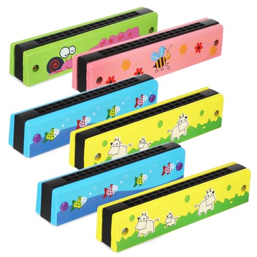 HOODANCOS 6 Stück Teiliges Holzmundharmonika Doppelter Reihe Spielbare Kleine Harmonikas für Tragbare Musikinstrumente als Geburtstags mitgebsel und Partygeschenke HOODANCOS 6 Stück Teiliges Holzmundharmonika Doppelter Reihe Spielbare Kleine Harmonikas für Tragbare Musikinstrumente als Geburtstags mitgebsel und Partygeschenke von HOODANCOS
