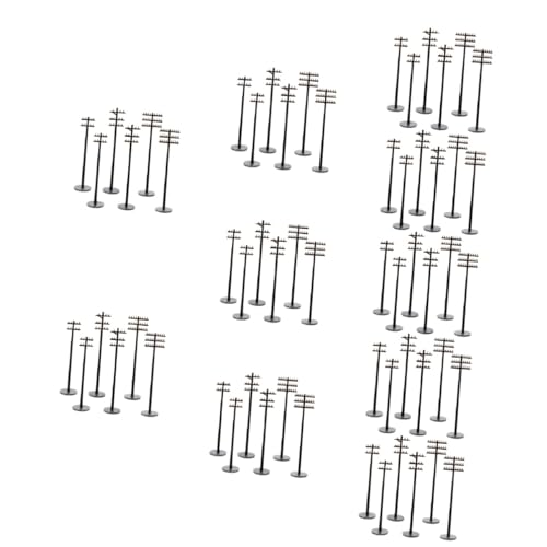 HOODANCOS 60 STK Mikrolandschafts-Telefonmast Straße Zuganlage Telegrafenmastmodelle Bausatz Miniatures modeleisenbahnen deko Modell Mikro-Telegrafenmasten Sandtisch Telegrafenmasten Abs von HOODANCOS