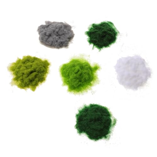 HOODANCOS 6st Graspulver Grasgeländepulver Miniaturgras Sandgartenzubehör Terrain Grünes Grasmodell Miniatur-graswald Sand Tafelgras Pulver Gras-Kaschmir-Pulver Gelände Pulver Nylon von HOODANCOS