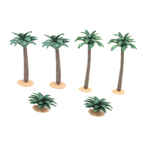 HOODANCOS 6st Mikrolandschaftsbäume Tropische Baumfigur Künstlicher Miniatur Baum Miniatur Baumschmuck Miniaturpflanzen Gefälschter Baum Eisenbahnbaum Selber Bauen Green PVC von HOODANCOS