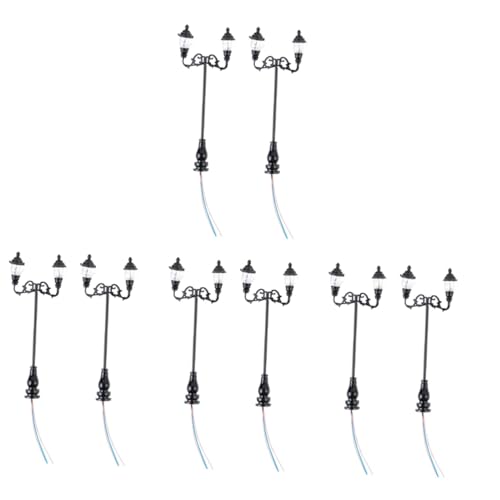 HOODANCOS 8 STK Mikro-landschaftshof Ampeln Kleines Straßenlaternenmodell Puppenhaus Straßenlaterne Miniaturmodell Einer Straßenlaterne Mini-straßenlaternen-Dekoration Edelstahl Plus Abs von HOODANCOS