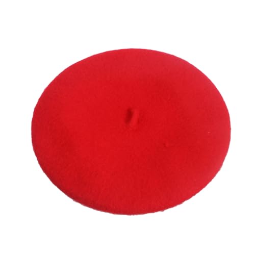 HOODANCOS Baskenmütze Mädchen Warm Wollmütze Herbst Winter Französischer Stil Rotes Beanie Komfortabel Modisch HOODANCOS Baskenmütze Mädchen Warm Wollmütze Herbst Winter Französischer Stil Rotes Beanie Komfortabel Modisch von HOODANCOS