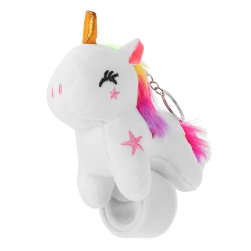 HOODANCOS Einhörner-Schlagarmband Weißes Einhorn-Armband Stofftier-Schlagarmbänder Für Kinder Plüsch-Einhorn-Schlagarmband Für Kinderpartygeschenke von HOODANCOS