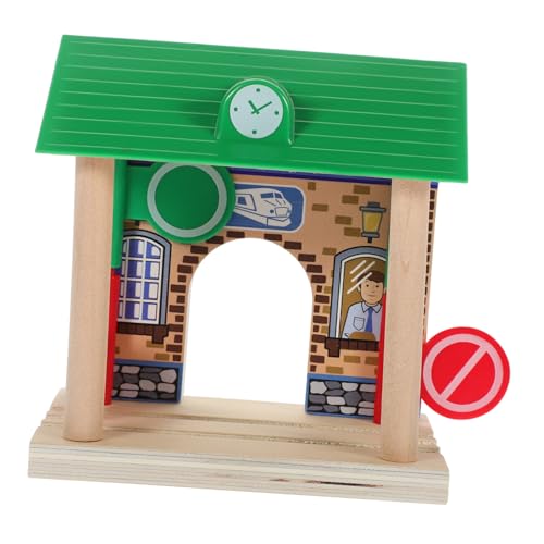 HOODANCOS Holzeisenbahn Zubehör Holz Bahnhof Station Modell Pädagogisch Langlebig Sicher für DIY Pretend Station Toy für Zug Layout Spielspaß HOODANCOS Holzeisenbahn Zubehör Holz Bahnhof Station Modell Pädagogisch Langlebig Sicher für DIY Pretend Station Toy für Zug Layout Spielspaß von HOODANCOS