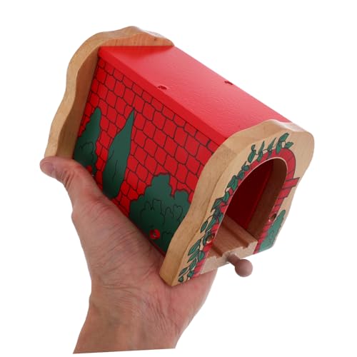 HOODANCOS Holzeisenbahn Zubehör Holz Tunnelelement für Langlebiger Roter Holztunnel für Kreative Szenen Vielseitig für Zuhause und Kindergarten Fördert Motorik und Fantasie HOODANCOS Holzeisenbahn Zubehör Holz Tunnelelement für Langlebiger Roter Holztunnel für Kreative Szenen Vielseitig für Zuhause und Kindergarten Fördert Motorik und Fantasie von HOODANCOS