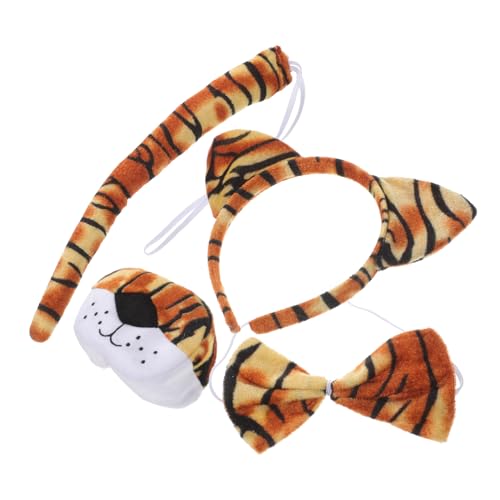 HOODANCOS Tiger Stirnband Set mit Ohren Fliege Nase und Flexibles Tierkostüm Zubehör für Dschungel und Zoo Partys Bequemes Tiger Accessoire für Mädchen und Jungen HOODANCOS Tiger Stirnband Set mit Ohren Fliege Nase und Flexibles Tierkostüm Zubehör für Dschungel und Zoo Partys Bequemes Tiger Accessoire für Mädchen und Jungen von HOODANCOS