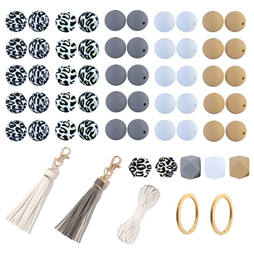 HOOLRZI 15/14mm Silikon Perlen Set Halskette Armband Perlen Für Handwerk Schmuck Bunte Polygonale Runde Perlen Bulk Zubehör von HOOLRZI