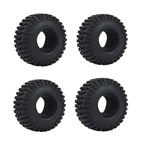 HOOLRZI 4PCS Auto Reifen 1'' Rad Reifen Langlebige Gummi Rock Reifen Set Für 1:24 Crawler Auto Spielzeug SCX24 90081 von HOOLRZI