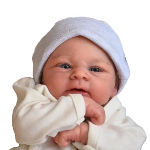 HOOLRZI Kaninchen Augen Offen Junge 19 Zoll Baby Spielzeug Weiche Silikon Weichen Körper Geburtstag Geschenk Für Jungen Kind Kleinkind von HOOLRZI