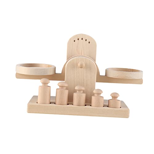 1 Satz Waage Aus Holz Spielzeug Aus Holz Balance-zählspielzeug Für Kinder Waage Für Kinder Mathe-balance- Für Kinder Waage Holz Kleinkind Selbstgemacht Holzwaage Lotusbaum von HOOTNEE