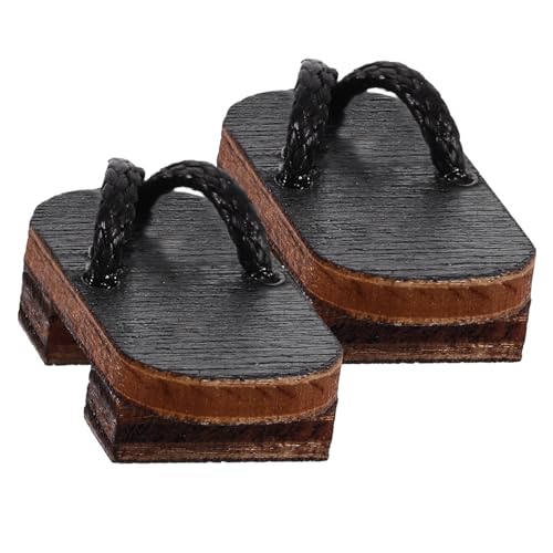 HOOTNEE 1 Paar Puppenhausschuhe Clog Basteln Miniatur Clog Mini Dekoration Kinderspielzeug Handgefertigter Mini Clog Einfacher Mini Clog Puppenzubehör Mini Holzschuhe DIY von HOOTNEE