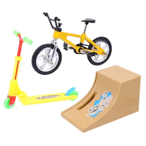 HOOTNEE 1 Satz Fingerrad Fingerscooter Fingerbike mit Rampe Mikro Scooter dekompressionsspielzeug dekompression Spielzeug Sportspielzeug mit Fingerspitzen Lernspielzeug Aluminiumlegierung von HOOTNEE