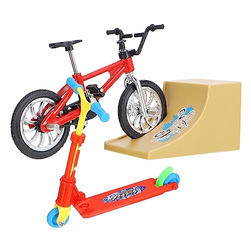 HOOTNEE 1 Satz Fingerrad Mini-Skateboards Für Kinder Fingerbikes Und Scooter Pädagogisches Fingerspielzeug Fingerspitzen-bewegungsspielzeug Mini-griffbrettspielzeug Rot Aluminiumlegierung von HOOTNEE