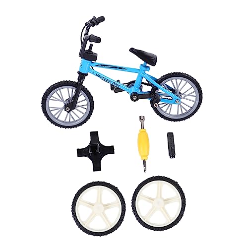 HOOTNEE 1 Satz Fingerrad Minifiguren Mini-sportspielzeug Miniatur-fingerspielzeug Fingerfahrräder Spielzeug Für Mini-Bikes Miniaturfiguren Finger-Mini-Fahrrad Simulationsrad Blue Plastik von HOOTNEE