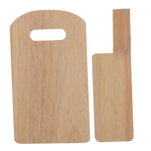 HOOTNEE 1 Satz Geschirr Spielzeug für Kinder Holzspielzeug Kitchen Set for Kinder küche Spielzeug Besteck Spielset aus Holz Simulation Schneidebrett Nachahmung eines Schneidebretts von HOOTNEE