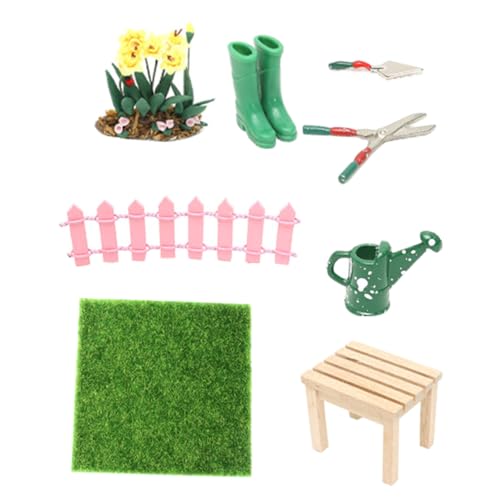 HOOTNEE 1 Satz Mini-gartenset Puppenhaus Kleines Modell Sandtischmodell-Ornament Kleine Szenenverzierung Puppenhaus-gartenmodell Puppenhaus-innenhof-Set Sandkasten Zubehör Ob11 Harz von HOOTNEE