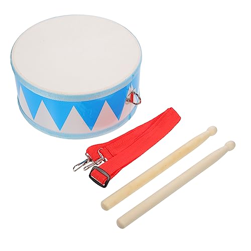 HOOTNEE Zweiseitiges Snare Drum-Spielzeug Pädagogisches Musikspielzeug für Jungen und Mädchen Blaues Schlagzeug-Set aus Schaffellimitat für Kinder von HOOTNEE