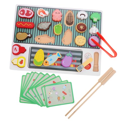 HOOTNEE BBQ Kochspielset Aus Holz Spielzeug-Grill Für Fantasievolle Rollenspiele Für Kinder von HOOTNEE