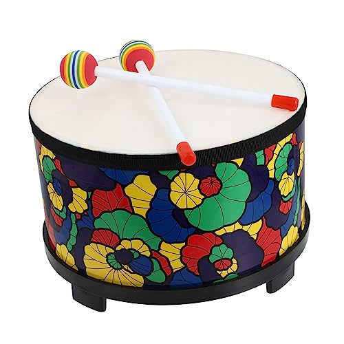 HOOTNEE 1 Satz Spielzeugtrommel Bodentrommel Floor Tom Drum für Kinder Floor-Tom-Trommel Lernspielzeug kinderinstrumente Kinder musikinstrumente Schüttelrassel -Rassel hölzern Colorful von HOOTNEE