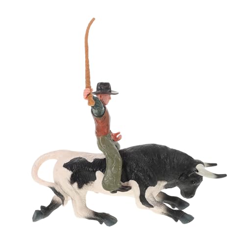 HOOTNEE 1 Satz Stierkampfmodell Cowboy Rinderfigur Rodeo-Spielzeug Stierkampf-modellornament Bullenreiter-Spielzeug Bullenhandwerk Mini-kuhfigur Spielzeug Zum Bullenreiten Stierfigur Harz von HOOTNEE