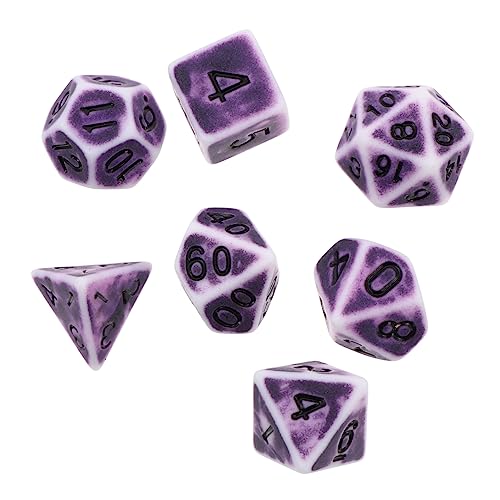 HOOTNEE 1 Set 7 Stück Vintage Multi Sides Dices Brettspiele Retro Dices Party Supplies von HOOTNEE