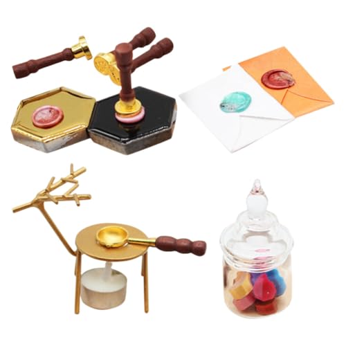 HOOTNEE 1 Set Mini Siegel Feuerfarbe Heimdekoration Miniatur Spielzeug Miniatur Sachen Desktop Mini Dekoration Mini Dekoration Winzige Figuren Mini Modell von HOOTNEE