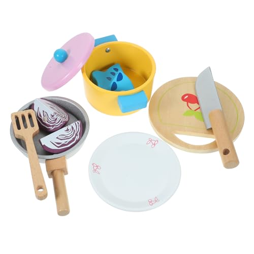 HOOTNEE Kids Toys Holzspielzeug Kinderküche Set 1 Set Kochgeschirr Aus Realistische Küchenspielzeuge Für Zum Rollenspiel Ideales Für Kleinkinder Und Vorschulkinder Spielzeug Baby von HOOTNEE