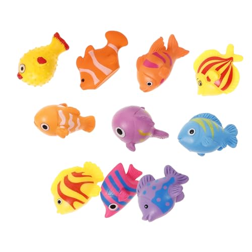 HOOTNEE 10 Stück Mini Kunststoff Fischfiguren Für Aquarium Dekoration Perfekt Für Mikro Landschaften Teich Und Pool Spielzeug Bunte Schwimmende Fische Für Kreative Deko Ideen von HOOTNEE